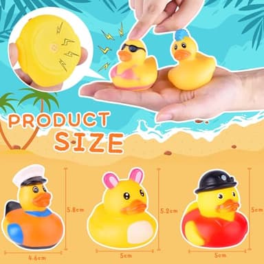 110 Packs Rubber Ducks in Bulk Assortment Jeep Ducks for Ducking, Small Rubber Duckies for Toddler Baby Bath Toys Floater Rubber Duck Bath Pool Toys Kids Party Favors with Mesh Carry Bag - Image 3