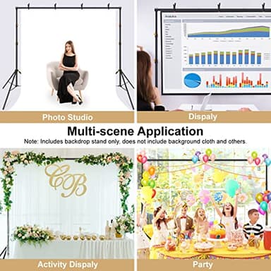 LINCO Lincostore Backdrop Support Stand Kit 10x6.5ft Adjustable Photography Studio Photo Background Support System with Carrying Bag for Green Screen Muslin, 4171 - Image 7