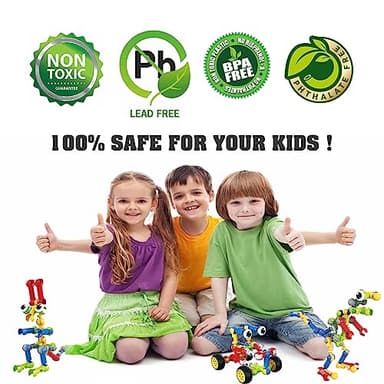 Huaker Stem Building Toys for 3 4 5 6 7 8 Year Old Boys Girls Kids,180 Pieces Building Blocks Educational Learning Toys with Large Storage Box,Ideal Christmas Birthday Gifts - Image 6