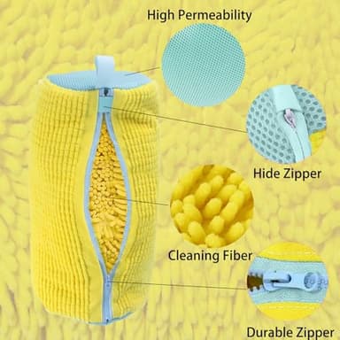MURAEL Shoe Washing Machine Bag,Laundry Shoe Bag For Washer And Dryer,Shoe Washing Bag for Washing Machine, Shoe Cleaning Bag For All Shoe Types Reusable Shoe Washing Bag(Yellow 2pcs) - Image 3