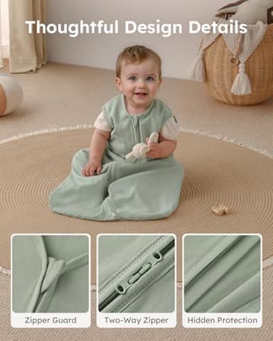 Yoofoss Baby Sleep Sack 18-24 Months Baby Wearable Blanket 100% Organic Cotton 2-Way Zipper TOG 0.5 Toddler Sleeping Sack Lightweight - Image 5