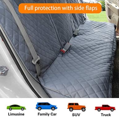 Honest Dog Car Seat Covers, Dog seat Cover with Side Flap for Cars, Trucks, and Suv's - Waterproof & Nonslip Pet Seat Cover for Backseat - Image 8