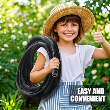 Non-Expanding Garden Hose 50FT – Flexible, Burst-Resistant, Anti-Kink, Lightweight & Durable for Outdoor Use(Black) - Image 6