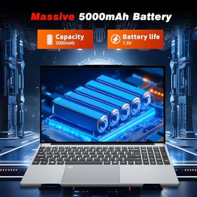2025 Gaming Laptop,15.6 Inch Laptop,Laptops 16GB 512GB SSD,Laptop Computer N5095,Traditional Laptop Computers 180 Angle Opening,Lap top Fingerprint Unlock Backlit Keyboard,1920X1080 FHD IPS MINI-HDMI - Image 6