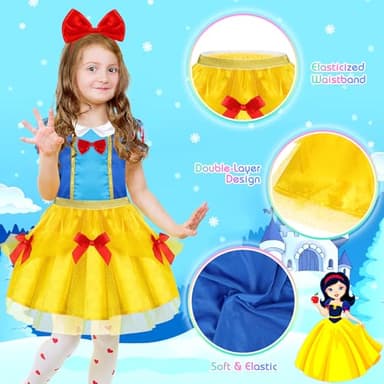 EULRGAUS Princess Dress Up, Toddler Dress Up Clothes, Cosplay Princess Costume Gift Set with Princess Dresses and Princess Toys, Pretend Play Girl Toys Age 3-6, Halloween Christmas Birthday Gift - Image 2