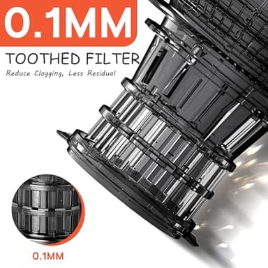 Hobsir Juicer Machines, 5.3-Inch Cold Press Juicers, Masticating Slow Juicer Machines with 300W, Large Feed Chute Juice Machines for Vegetables and Fruits, Easy to Clean Juicers, Black - Image 6