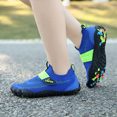UBFEN Kids Water Shoes for Boys Girls Quick Dry Lightweight Aqua Socks for Toddlers Little Big Kid Barefoot Beach and Pool Sports Non-Slip Swim Shoes D Blue 2 Big Kid - Image 4