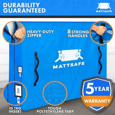 Nordic Elk Mattress Bags for Moving and Storage (King) Heavy Duty Moving Supplies, 8 Sturdy Handles, Strong Zipper, Mattress Cover Bed Bags, Storage Cover Essentials Packing Protector - Image 3
