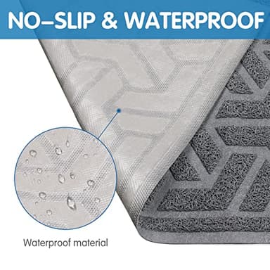 UPSKY Cat Litter Mat, Litter Trapping Mat Soft on Kitty Paws, Large Litter Box Mat 35" x 24" Scatter Control for Cat Litter, Waterproof and Extra Large Litter Box Carpet - Image 5
