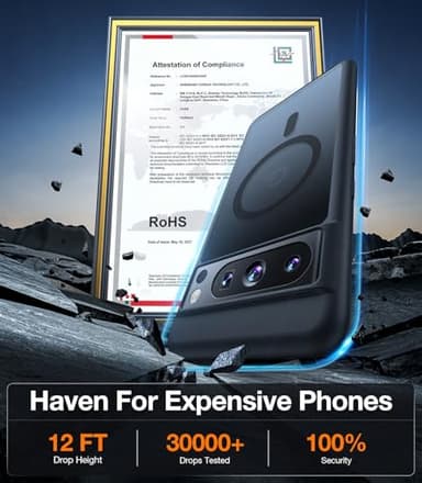 TORRAS Magnetic Guardian for Google Pixel 8 Pro Case with Magsafe [Military Grade Drop Tested] Protective Translucent Case for Pixel 8 Pro Phone Case Slim, Black - Image 2