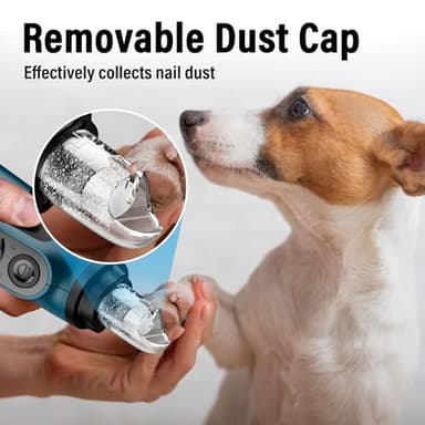 Casfuy Smart 6-Speed Dog Nail Grinder - 50% More Power Pet Nail Grinder with 2 LED Lights Quiet Rechargeable Electric Dog Nail Trimmers File Toenail Grinder for Large Medium Small Dogs & Cats (DB) - Image 6