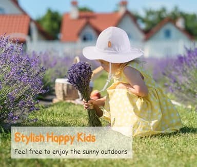 Baby Girl Sun Hat with UPF 50+ Outdoor Adjustable Toddler Beach Hat with Wide Brim Bucket Hats for Kids 6-24 Months Pink - Image 7