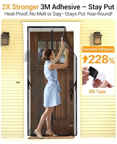 SOLODOTO [2025 Upgraded Eco-Friendly Polyester] Magnetic Screen Door [Fit Door Size 36" x 80"] Door Screen Magnetic Closure Keep Bug Out, Screen Door Mesh for Front Backyard Patio Door, Black - Image 6