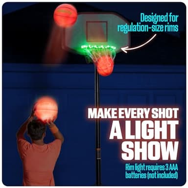 GlowCity LED Basketball with Rim Light Set - Light-Up Basketball, Remote-Controlled 16-Color Rim Light & Pump, Gift for Kids & Teens Ages 8-13, Size 7 - Image 6