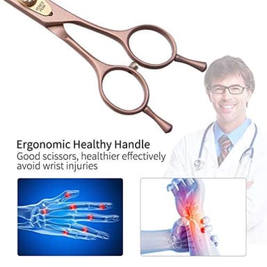 Fenice Peak Professional Curved Dog Grooming Scissors 8'' Rose Gold 440C Stainless Steel Pet Cutting Shears Safety Trimming Shearing for Dogs Cats - Image 5