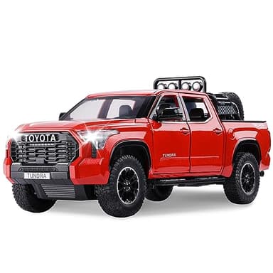 SASBSC Tundra Truck Toys for 3 4 5 6 7 Year Old Boys Pickup Toy Trucks for Boys Age 3-7 Diecast Metal Trucks with Light and Sound Pull Back Toy Cars Gift for Kids - Image 1