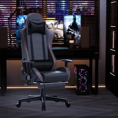 GTRACING Gaming Chair with Footrest Speakers Video Game Chair Bluetooth Music Heavy Duty Ergonomic Computer Office Desk Chair - Image 2