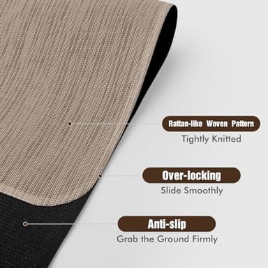 Blvornl Office Chair Mat - 35" x 48" Desk Chair Mat for Hard Wood and Tile Floor, Large Anti-Slip Hard Floor Protector, PVC Mat Desk Rug, Dark Brown - Image 5
