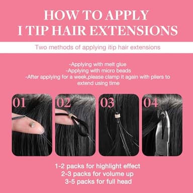GOO GOO I Tip Hair Extensions Real Human Hair, 22inch 50g 50S, Cold Fusion I Tip Hair Extensions, Invisible Remy Hair Extensions, 18ET90A Natural Blonde Balayage - Image 6
