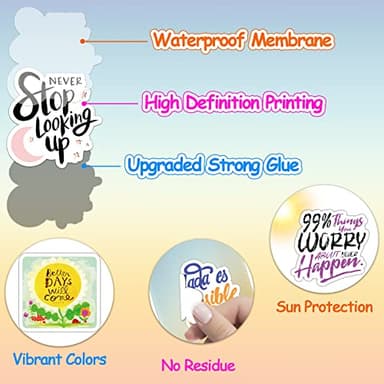 150Pcs Motivational Stickers for Kids Teens Students Teachers Planners Inspirational Quote Stickers Waterproof Vinyl Sticker for Water Bottles Laptop Scrapbook Journal - Image 3