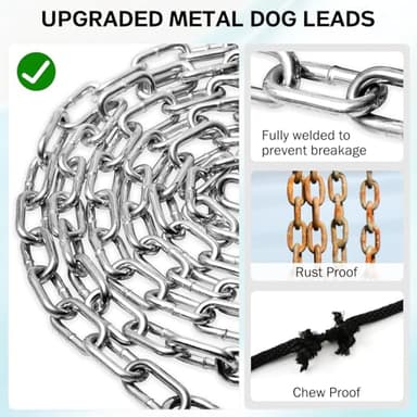 Heavy Duty Dog Chain for Yard-20FT Metal Dog Chain Leash Chew Proof,Long Dog Lead for Outside with Strong Swivel Hook,Outdoor Dog Runner for Camping,Dog Tie Out Cable for Small Medium Dog up to 90LBS - Image 4