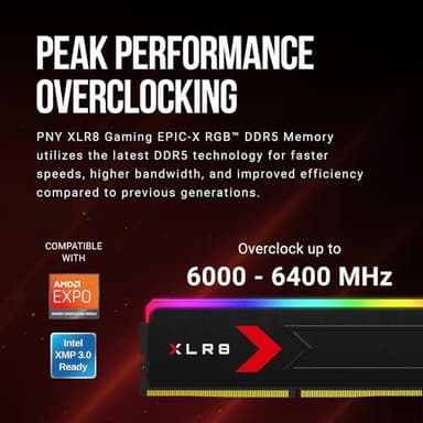 PNY XLR8 Gaming Epic-X RGB™ 32GB (2x16GB) DDR5 RAM 6000MHz CL36 1.35V (XMP/Expo Compatible) Desktop Memory Kit - Image 4