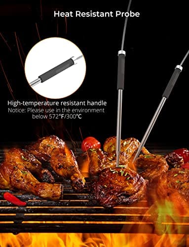Govee Bluetooth Meat Thermometer, Wireless Meat Thermometer for Smoker Oven, Digital Grill Thermometer with 6 Probes, Timer Mode, Smart LCD Backlight BBQ Thermometer for Cooking Turkey Fish Beef - Image 7