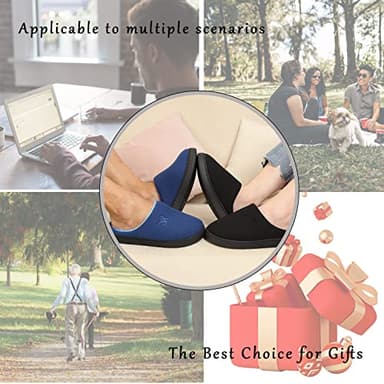 Memory Foam Slippers for Women's and Men's Casual House Shoes (AllBlack,Women11-12/Men9-10) - Image 6