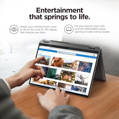 Lenovo IdeaPad Flex 5i 2-in-1 Laptop, 14'' FHD+ Touchscreen, Intel Core i3-1215U, 8GB RAM, 256GB SSD, Convertible, Fingerprint, FHD Webcam, 9-Hr Battery Life, Pen, Windows 11 Home in S Mode (Renewed) - Image 7