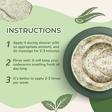 Armpit Detox Scrub 8.8 oz with Peppermint, Aloe Vera and Walnut Shell Powder, Underarm Scrub Helps on Removing Odor, Deep Cleanse & Exfoliating, also for Legs, Knee, Feet, Hands Whole Body - Image 6