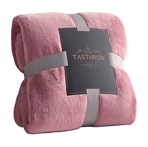 TASTHROW Large Flannel Fleece Throw Blanket, 50×70 Inch - Cozy Lightweight Thick Blanket - All Seasons Suitable for Women, Men and Kids (Pink) - Image 1