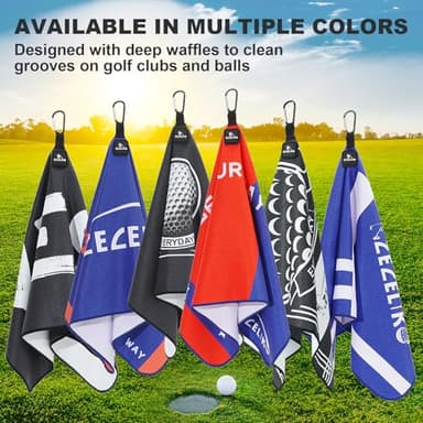 Zeceliko Magnetic Golf Towel - Golf Accessories for Men and Women,Strong Magnets Attach The Golf Towel to Golf Bag or Cart,Easily Cleans Dirt from Golf Clubs and Golf Balls,Ideal Golf Gifts - Image 6