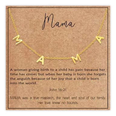 SmileBelle Mama Necklace as New Mom Gifts, Mom to Be Gift as First Time Mommy Gifts Mother Necklace as Pregnancy Gift for Expecting Mommy Mama to Be Jewelry as New Mam After Birth - Image 1