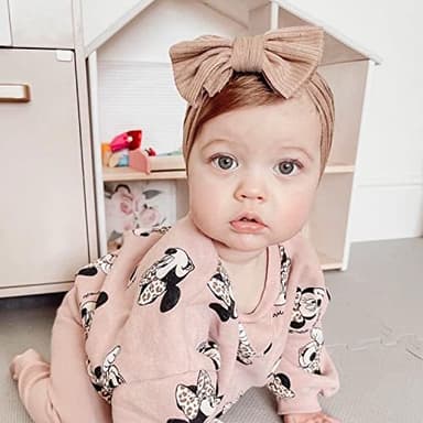 Niceye Baby Girls Headbands with Bows Handmade Hair Accessories Stretchy Hairbands for Newborn Infant Toddler - Image 3