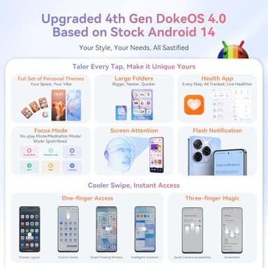 Blackview Shark 9 Unlocked Phones, 5G Smartphones 24GB+128GB/2TB, 50MP+8MP AI Camera, Octa-Core Android 14, 5000mAh/18W Cell Phone, 6.67" HD+, GPS/Fingerprint/Face ID Mobile Phones, Blue Celulares - Image 4