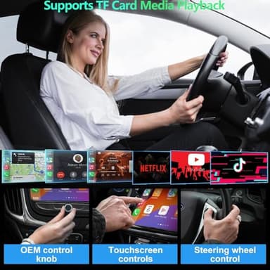 Wireless Carplay Adapter with Netflix YouTube TF Card Plug & Play, Wireless AI Box Car Play Adapter & Android Auto Dongle Easy to Setup, Fits for OEM Wired CarPlay Cars - Image 4