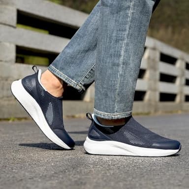 ALLSWIFIT Men's Hands-Free Slip On Walking Shoes Laceless Comfortable Tennis Sneakers,Size 12,Navy,SARR016M - Image 7