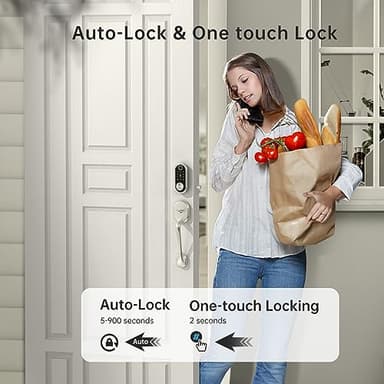 Smart Deadbolt, SMONET Fingerprint Electronic Deadbolt Door Lock with Keypad-Bluetooth Keyless Entry Front Door Digital Keypad App Control, Ekeys Sharing, App Monitoring Auto Lock for Homes and Hotel - Image 5