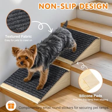 VavoPaw Dog Ramp for Stairs, Non-Slip Dog Stairs, Low-Angled Pet Ramps for Small Medium Dogs and Cats, Step and Stair Assist for Injured and Older Dogs, 2 Pack - Image 5