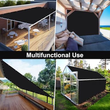 Artpuch Pergola Shade Cover with Grommets 6x8 FT 90% UV Block Outdoor Sun Shade Cloth Privacy Screen for Patio (Customized Available) Black - Image 7