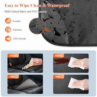 Car Seat Protector, Carseat Seat Protectors with Thick Padding and Upgraded Non-Slip Backing, Waterproof Seat Protector Under Baby Car Seat, 600D Fabric Car Seat Covers with Storage Pockets for Baby - Image 5