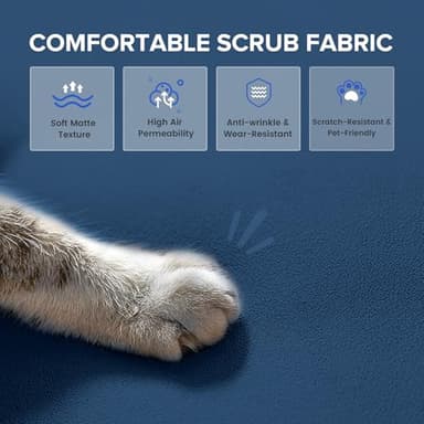 COMHOMA Convertible Sofa Bed,68″Fabric Couch with Adjustable Backrest,Loveseat Recliner Sleeper Living Room Furniture futon Set,Blue - Image 7