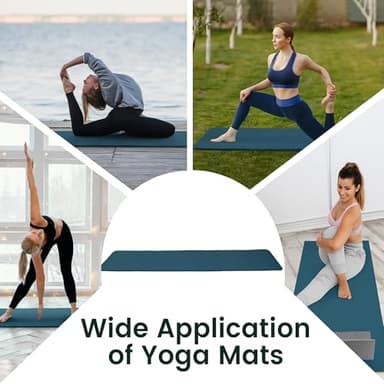 Yoga Mat, 1/2-Inch Extra Thick High Density Exercise Mat, Anti-Tear Exercise Yoga Mat with Carrying Strap, Suitable for Various Yoga Exercises, Navy Blue - Image 6