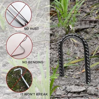 Eurmax USA Ground Anchors, Heavy Duty Ground Stakes, Trampoline Stakes, Tent Stakes Anchor Kit for High Wind, 12” Galvanized Steel Rebar Stakes, Metal Stakes, Trampoline Accessories,Pack of 8(Black) - Image 6
