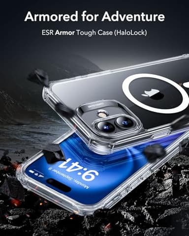 ESR for iPhone 16 Plus Case, Compatible with MagSafe, Full-Body Military-Grade Drop Proof Case with Built-in 9H+ Tempered Glass Screen Protector, Armor Series, Clear - Image 2