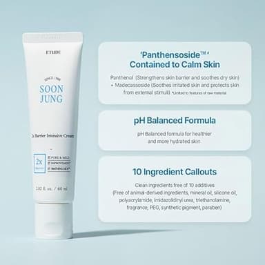 ETUDE SoonJung 2x Barrier Intensive Cream Original, Face Moisturizer, Shea Butter Hydrating Facial Cream for Sensitive Skin, Water-oil Balance & Panthenol, Korean Skin Care (2.02 Fl Oz) - Image 4