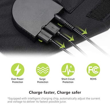 ALLPOWERS Solar Charger 100W Solar Panel Foldable Portable with Dual 5v USB18v DC for Laptop, Tablet, Notebook, 12v Car, Boat, RV Battery, Camping, Hiking, Travel - Image 4
