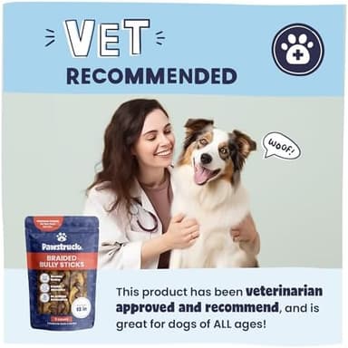 Pawstruck Natural 12" Braided Bully Sticks for Dogs – Tough, Long-Lasting, Rawhide-Free, Low-Odor, Single Ingredient Chew Treat for Aggressive Chewers – 5 Count – Packaging May Vary - Image 5