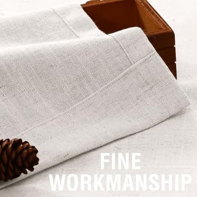 H.VERSAILTEX Linen Curtains 84 Inch Length for Living Room 2 Panels Modern Farmhouse Light Filtering Window Privacy Drapes for Farmhouse Window Treatment, 52 x 84 - Natural White with Brownish Linen - Image 6