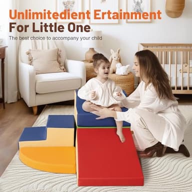 TODIBY 6-Piece Soft PU Leather Toddlers Climbing Toys, Baby Foam Climbing Blocks for Toddlers, Foam Play Gym Climber Structures for Toddler 3, Indoor Climb and Crawl Activity Play Set - Image 7